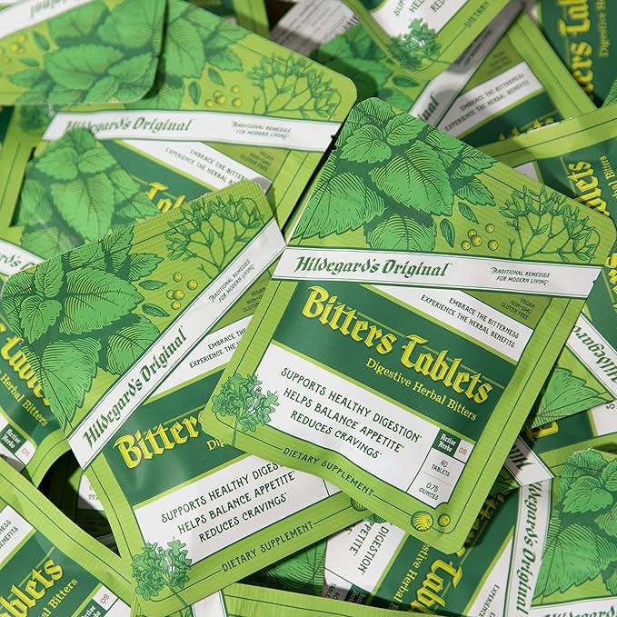 Hildegard's Original Bitters Tablets: Herbal Remedy for Fasting Support, Kidney Liver Cleanse Detox & Repair, Heartburn, & Digestion Supplements