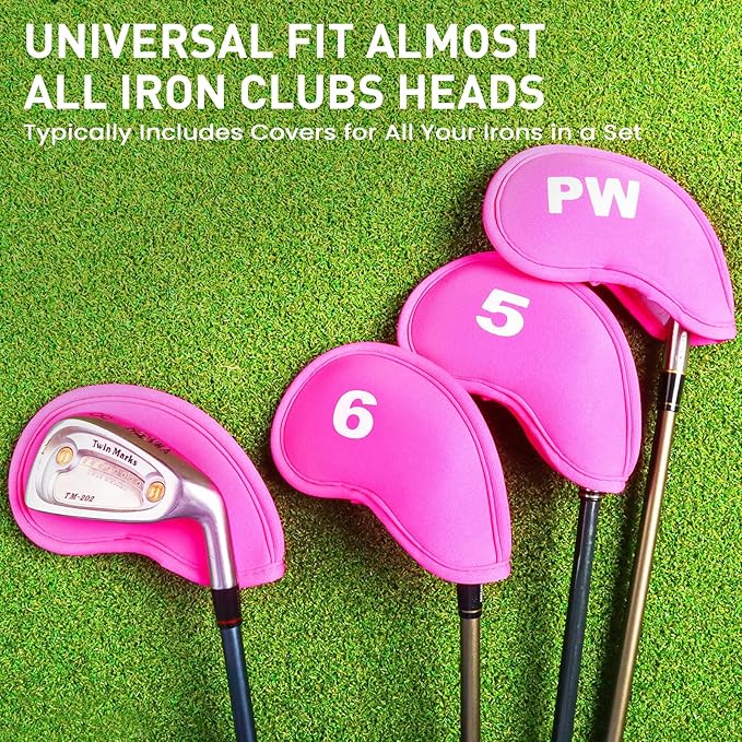 Golf Club Covers Set Neoprene Protector for Irons Value 12 Pack, Headcover Number Universal Head Cover Fit Main Irons Clubs Accessories for Women Men