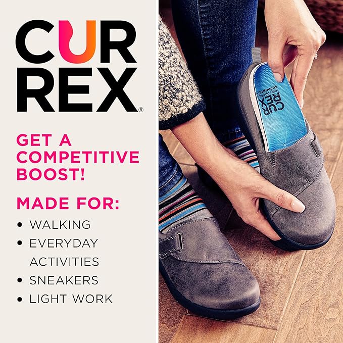 CURREX SupportSTP – Arch Support Insole w/Superior Cushioning & Airflow, Heavy Duty Shell for Less Fatigue – Comfort, Athletic, Casual and Work Shoe Inserts, Men & Women – Medium Arch, Large