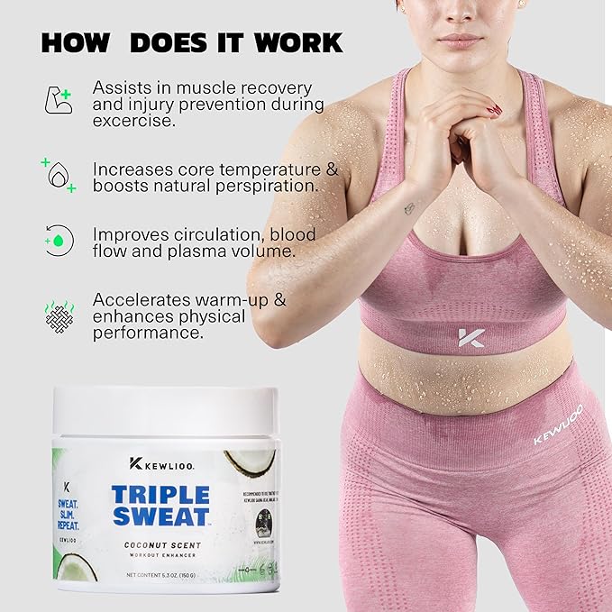 Kewlioo Triple Sweat Workout Enhancing Cream - Coconut