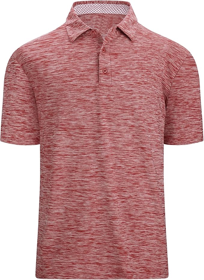 WARHORSEE Golf Polo Shirts for Men Short Sleeve Wrinkle Free 4 Way Stretch Moisture Wicking Performance Collared Tshirts
