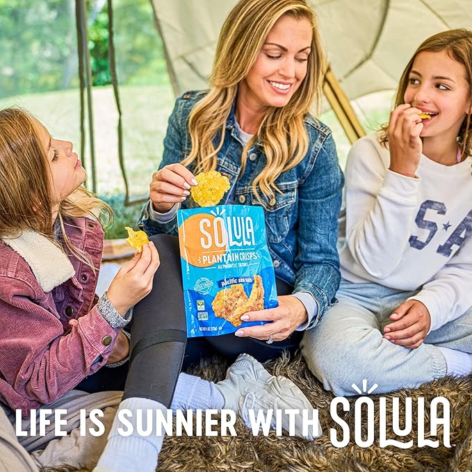 Solula Plantain Crisps Authentic Tostones, Roasted Garlic, 4 Ounce (Pack of 12), Kettle Cooked Chips, Gluten Free, Paleo Friendly, Grain Free, Vegan