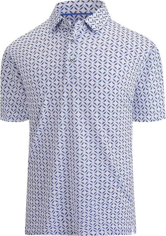 Damipow Premium Golf Shirts for Men Dry Fit Performance Polo Short Sleeve Collared Shirt