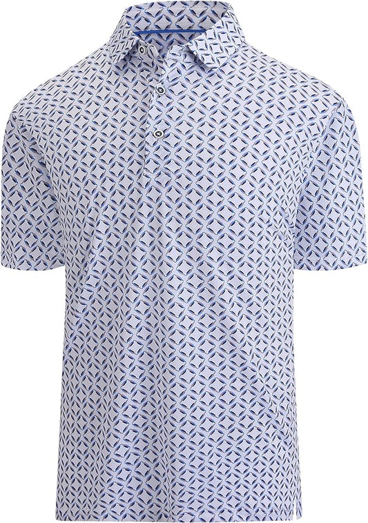 Damipow Premium Golf Shirts for Men Dry Fit Performance Polo Short Sleeve Collared Shirt