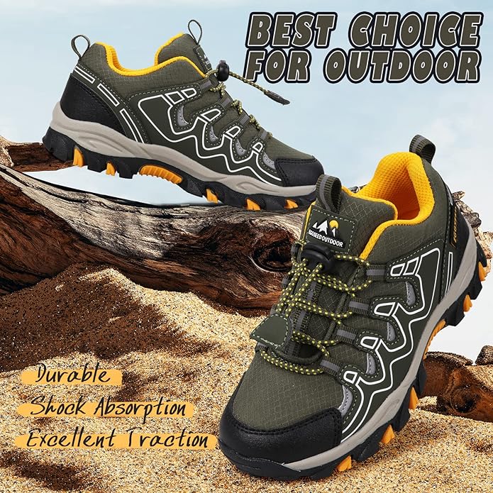UOVO Boys Girls Kids Sneakers Hiking Running Outdoor Walking Tennis Shoes Waterproof Non Slip Fashion Sneakers(Little/Big Kids