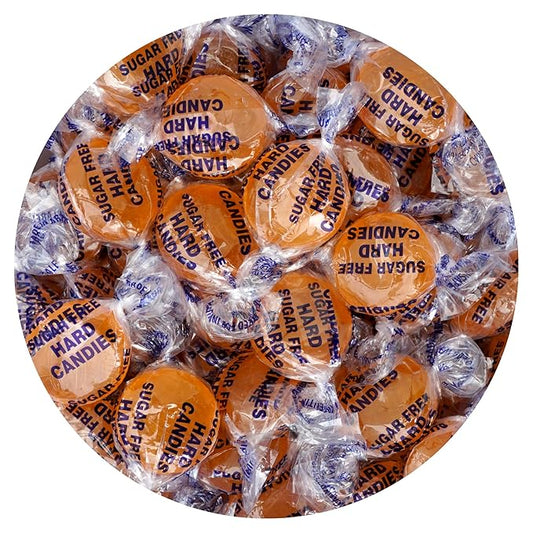 Arcor Sugar Free Butterscotch Hard Candy, 2 Pound Bulk Bag (Approx 140 pieces), Individually Wrapped Hard Candy, The Hampton Popcorn & Candy Company