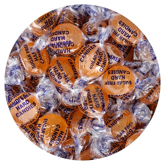 Arcor Sugar Free Butterscotch Hard Candy, 1 Pound Bulk Bag (Approx. 70 Pieces), Individually Wrapped Hard Candy, The Hampton Popcorn & Candy Company