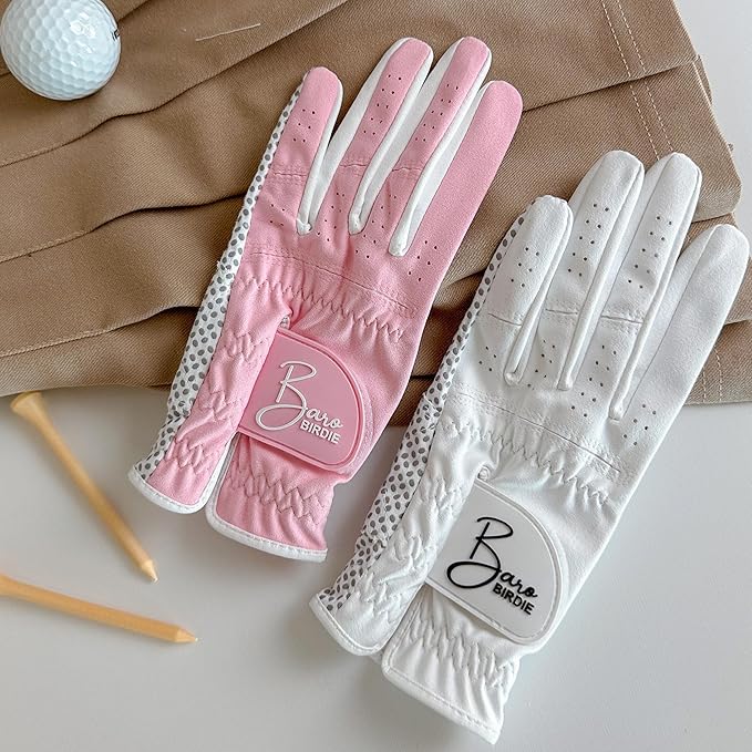 Left Hand Golf Gloves Women 2 Pack Girl Ladies Sports Silicon Non-Slip Extra Grip All Weather Season Tennis