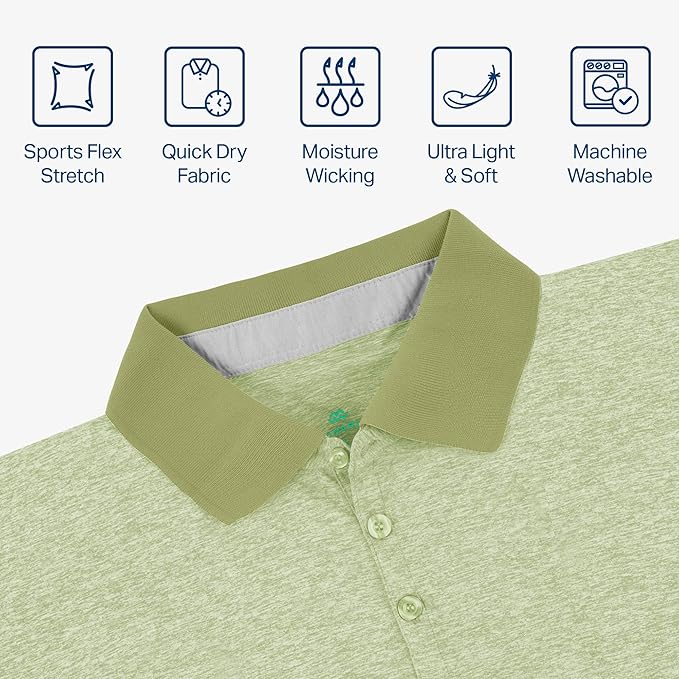 Mio Marino Golf Polo Shirts for Men - Dry Fit - Ultra-Thin Breathable Fabric
