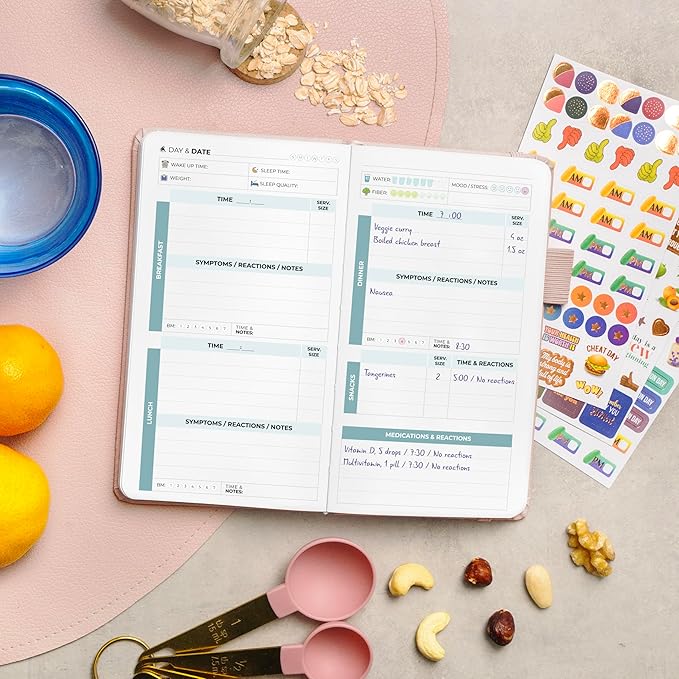 Clever Fox Food Sensitivity Journal Pocket – Daily Intolerance & Symptom Log for IBS, Diabetic, Low Fodmap, Elimination Diet – Health Tracker, 3.7x6.7 (Rose Gold)