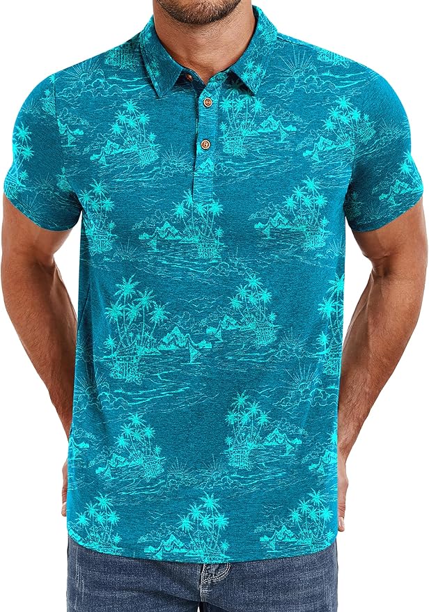 PEGENO Mens Polo Shirts Short Sleeve Casual Cotton Golf Shirts Performance Polo Shirts for Men